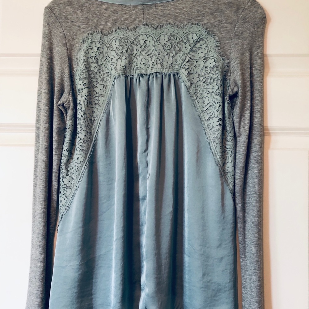 Anthropologie Lightweight Shirt Cotton/Silk/Lace